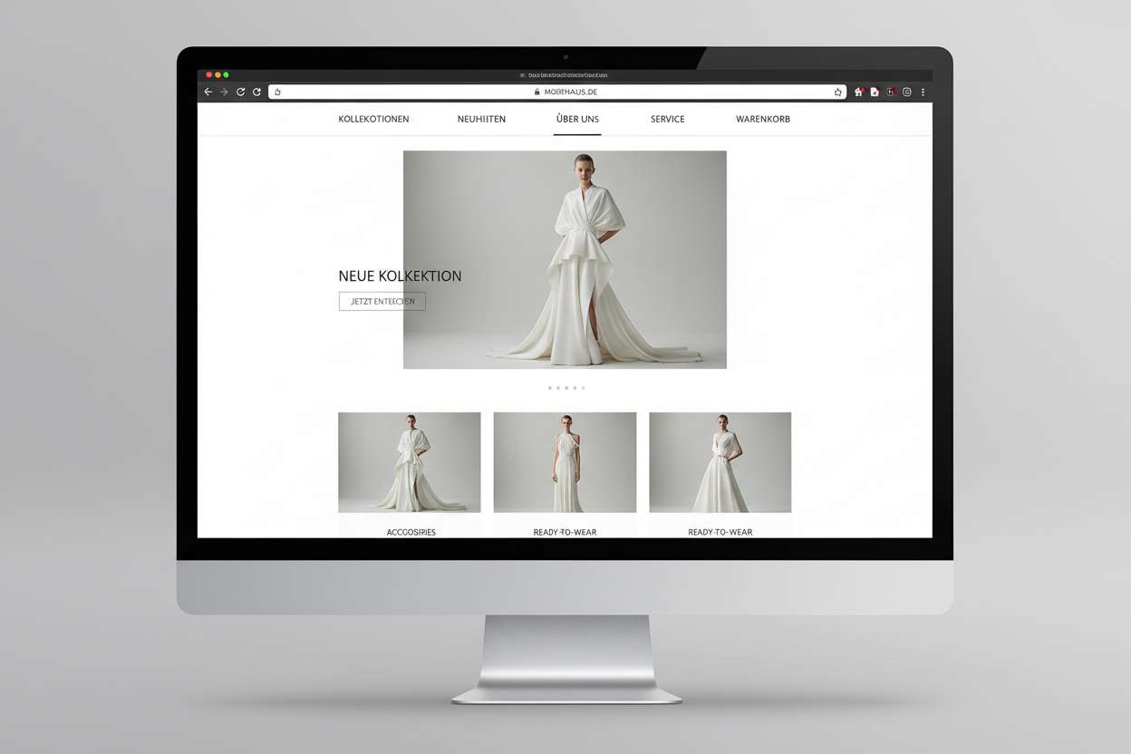 Seriöser weißer Modehaus-Webshop
